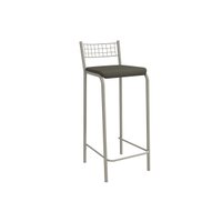 Banqueta Sala de Jantar Gênova 1B705NK Aço 1 Un Niquel/Suede Escuro - Kappesberg