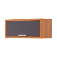 Módulo Cozinha MGM Eloise Armário Geladeira c/ 1 Porta Basculante Riscada 80 cm Cinamomo/Titanium-MGM