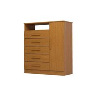 Cômoda de Quarto Madri c/ 1 Porta 1 Nicho e 5 Gavetas Cinamomo - ACP