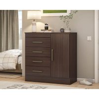 Cômoda Solteiro Montevideu c/ 1 Porta e 4 Gavetas Cafe Touch - Demóbile