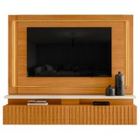 Painel Suspenso Tv 75 Pol 2P 216 cm Gaia Cinamomo Off White Madetec