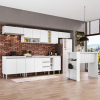 Armário de Cozinha Thalia 11 Portas 3 Gavetas Branco - Pnr Móveis