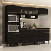 Armário de Cozinha Completa Atlanta Prime Preto Touch