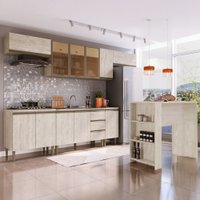 Armário de Cozinha Hermínia 11 Portas 3 Gavetas Crema - Pnr Móveis