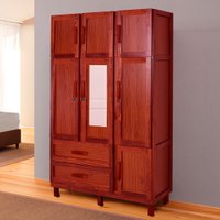 Guarda-Roupa Solteiro Petersburgo Madeira Maciça 7 Portas 2 Gavetas 2 Prateleiras com Espelho Mel - Pnr Móveis