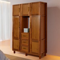 Guarda-Roupa Solteiro Belém Madeira Maciça 7 Portas 3 Gavetas 4 Prateleiras com Espelho Ypê - Pnr Móveis