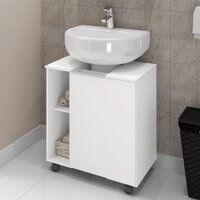 Armário de Banheiro Kodiak 1 Porta 6 Prateleiras Branco - Pnr Móveis