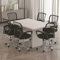 Mesa de Reunião para Escritório 136 Cm Me4191 Branco - Tecno Mobili