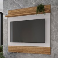 Painel para TV para TV Até 55 Polegadas Eufrates 1 Prateleira Cinamomo/Off White - Pnr Móveis