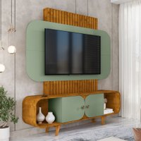 Estante para TV Até 75 Polegadas Andros 2 Portas Naturalle/Pistache - Pnr Móveis