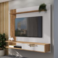 Painel para TV Até 65 Polegadas Kelani 1 Porta Cinamomo/Off White - Pnr Móveis