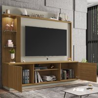 Estante para TV Até 65 Polegadas com Led 2 Portas Sinamomo/Off-White - Pnr Móveis