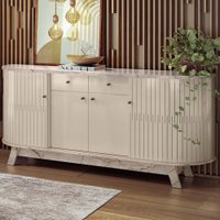 Balcão Buffet Angio 4 Portas 2 Gavetas Calacata/Off White - Pnr Móveis