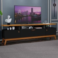 Rack para TV Até 40 Polegadas 3 Portas Mackay Preto/Nature - Pnr Móveis