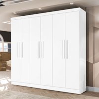 Guarda-Roupa Casal Eslovênia 6 Portas 4 Gavetas Branco - Pnr Móveis