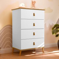Cômoda de Bebê Estrelinha 4 Gavetas Branco/Nature - Pnr Móveis