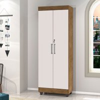Armário Multiuso Burnie 2 Portas 4 Prateleiras Jequitibá/Off White - Pnr Móveis