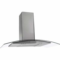Coifa de Parede Slim Vidro Curvo Duto Inox 90cm Fogatti