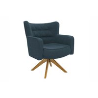 Poltrona Decorativa p/ Sala Olga 1P001CA 1 Un Carvalho/Bouclé Azul - Kappesberg