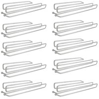 Kit 10 Suportes Porta Taças de Encaixe 2cm Cromado Armário 30x4cm Adega