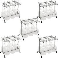 Kit 5 Suportes Pendurar Taças Utimil Preto Aramado Bancada 16x27cm Organizador