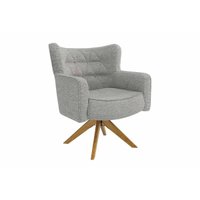 Poltrona Decorativa p/ Sala Olga 1P001CA 1 Un Carvalho/Boucle Cinza - Kappesberg