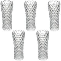 Kit 5 Vasos Bubble de Vidro Lyor 7x17cm para Flores Planta Decorações Redondo Incolor