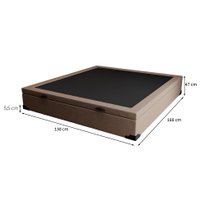 Base para Cama Box Casal Havik com Baú Linho (47x138x188 cm) Bege