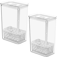 Kit 2 Organizadores de Temperos para Geladeira Dry 2,3l Plástico com Cestos Internos Kit 2 Organizadores de Temperos para Geladeira Dry 2,3l Plástico com Cestos Internos