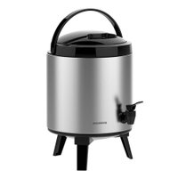 Garrafão Térmico Aço Inox tipo Botijão 6L em Inox com torneira Preto Palace Soprano