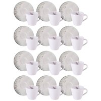 Conjunto 12 Xícaras e Pires Porcelana 200ml Floralis Tramontina Branco Chá Café