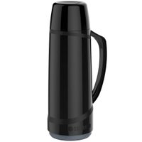 Garrafa Térmica 1L ampola de vidro Preta Cristal Soprano