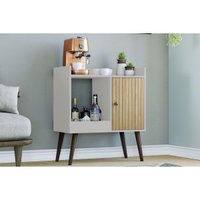 Aparador de Sala Jantar MB 1058 c/ 1 Porta Mel/Off White - Movelbento