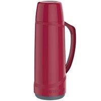 Garrafa Térmica 1L ampola de vidro Vermelha Cristal Soprano