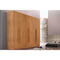 Guarda Roupa Casal 6 Portas (4 Frisadas) e 2 Gavetas Hawaii Naturale - Rufato