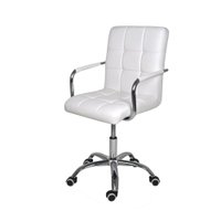 Cadeira Gomos Confort Estofada Base Giratória Cromada Com Regulagem De Altura - Branco