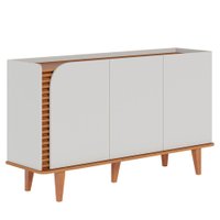 Balcão Aparador Buffet 3 Portas 136 cm Jurere Off White Matte Freijo Colibri