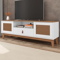 Rack para TV Até 60 Polegadas Vidigal 2 Portas 1 Gaveta Branco/Noce - Pnr Móveis