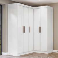 Guarda-Roupa Solteiro Modulado Paris 5 Portas Branco Cinamomo/Off - Maxel
