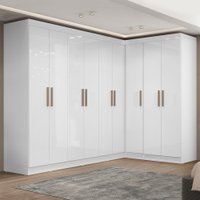 Guarda-Roupa Casal Modulado Paris 9 Portas 2 Gavetas Branco - Maxel
