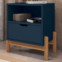 Mesa de Cabeceira Pomerode 1 Gaveta Azul Cobalto - Pnr Móveis
