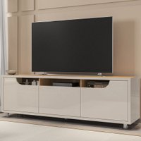 Rack para TV Até 60 Polegadas Madagascar 2 Portas 1 Gaveta Off White/Noce - Pnr Móveis