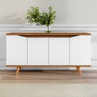 Balcão Buffet Malásia 4 Portas Branco/Cedro - Pnr Móveis