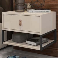 Mesa de Cabeceira Suspensa Nebraska 1 Gaveta Off White - Pnr Móveis