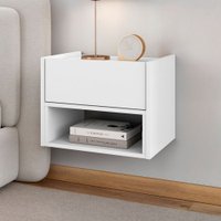 Mesa de Cabeceira Pierre 1 Gaveta Branco - Pnr Móveis