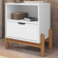 Mesa de Cabeceira Pomerode 1 Gaveta Branco - Pnr Móveis