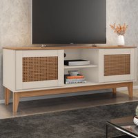 Rack para TV Até 60 Polegadas Mauritânia 2 Portas 2 Nichos Off White/Noce - Pnr Móveis