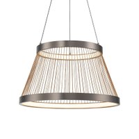 Lustre Pendente Nordecor Beys 2941 Cinza/Dourado Led Bivolt 3000K