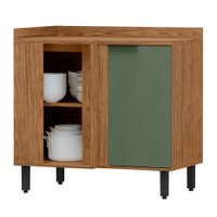 Balcão de Cozinha Cloe 100% Mdf 1 Porta Freijó/Jade - Pnr Móveis