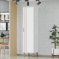 Paneleiro Estela 1 Porta 5 Prateleiras Branco Neve - Pnr Móveis